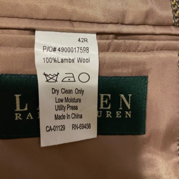 RALPH LAUREN Mens Blazer Sport Coat Casual Jacket Size 42R 100% Lambs' Wool - Picture 5 of 5